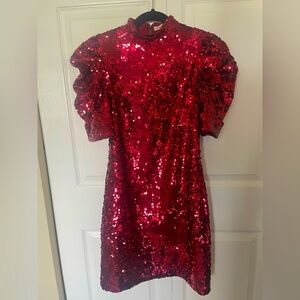 Alice and Olivia Sexy Red Sequin Mini Dress